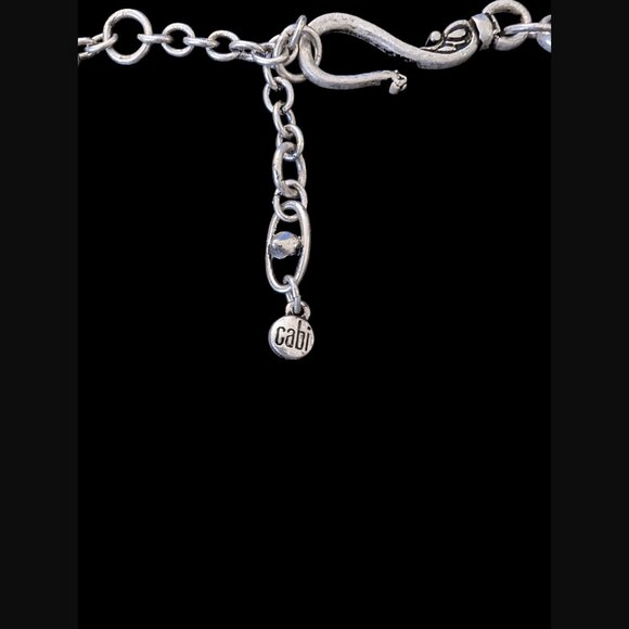 Cabi Silver Tone Antiqued Coin Paperclip Chain 25.5" Statement Necklace - Picture 6 of 6